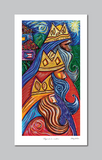 "Reyes de la montaña" tamaño 10" x 18" Impresión digital sobre papel con textura de hilo cover.
