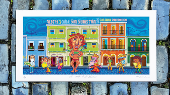 Cartel conmemorativo de las fiestas de la calle san Sebastián 2021